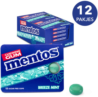 Mentos gum breeze mint blister (12 pieces)