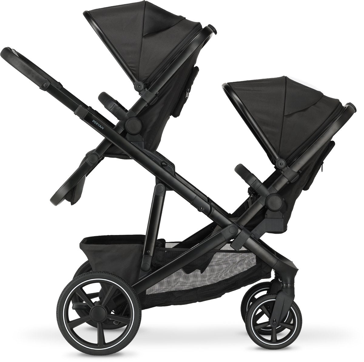 Cochecito dúo Deryan evy v2 - ampliable - asiento extra - negro