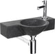 Set fontana Differnz teti - 40x23x8cm - rotondo - 1 foro per rubinetto - nero