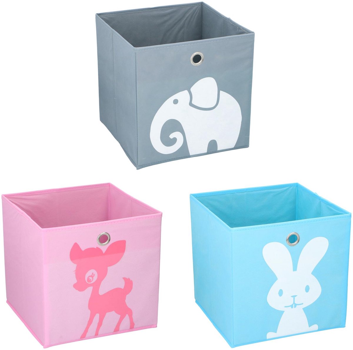 Alpina opbergbox kinderkamer – 3 stuks – opvouwbare organizer - 28 x 28 x 28 cm – opbergmanden