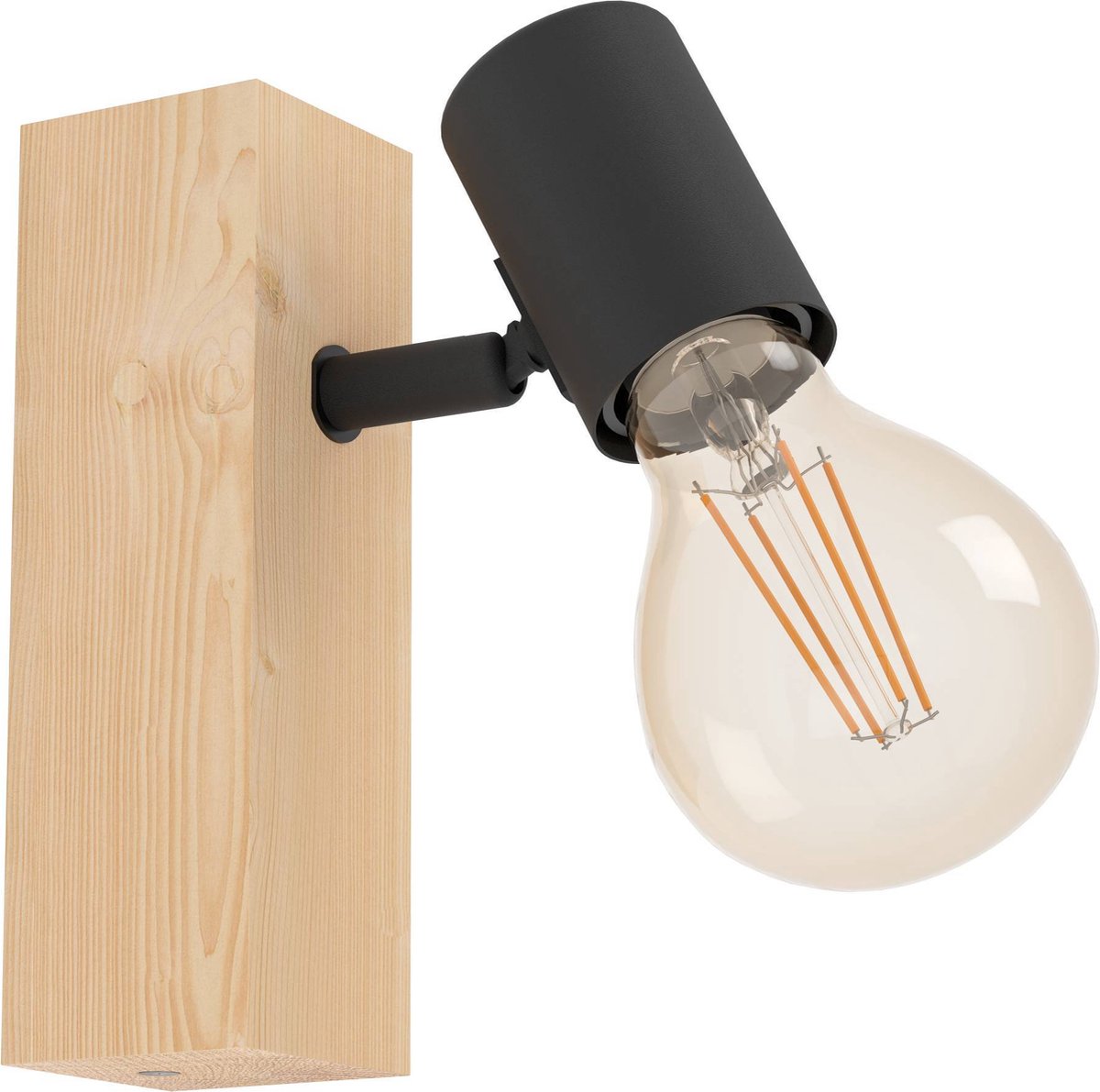 Eglo townshend 3 spot - e27 - 16,5 cm - marrone nero - legno FSC