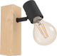 Eglo townshend 3 spot - e27 - 16,5 cm - marrone nero - legno FSC