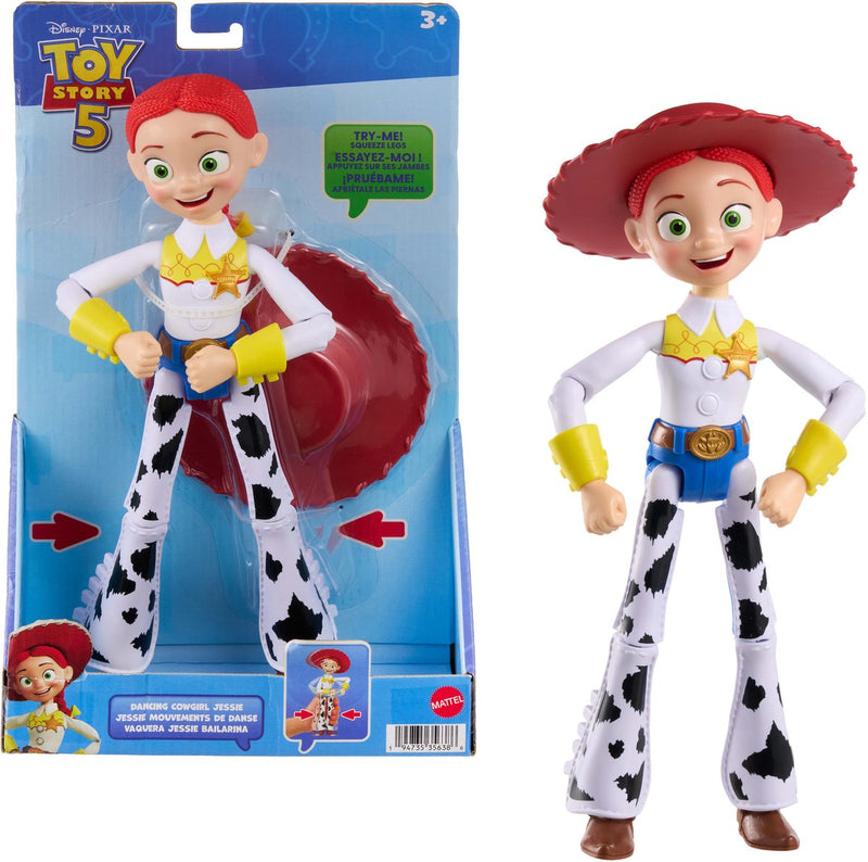Mattel Disney e Pixar Toy Story 5 grande figura Jessie da 30 cm - giocattolo mobile che balla cowgirl