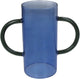 Hd collection vaas glas blauw 19,5x8,5x17,5cm