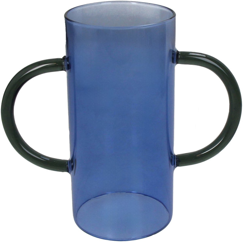 Vaso collezione HD in vetro blu 19,5x8,5x17,5cm