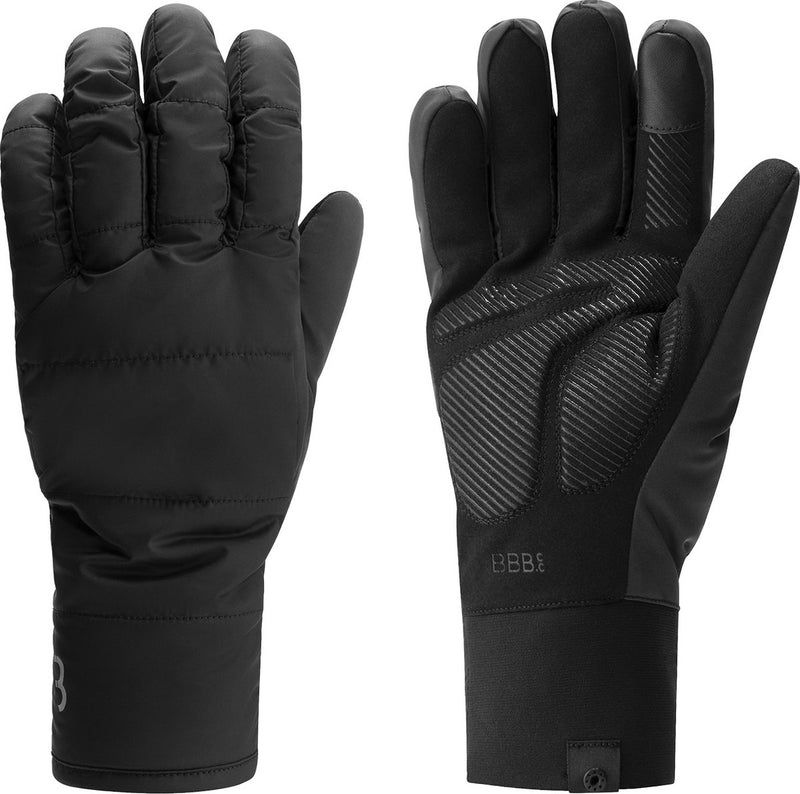 Bbb ciclismo puffershield guantes de ciclismo invierno - 0 - 5 ℃ - resistente al viento - guantes de ciclismo para hombres y mujeres - negro - talla s - bwg-41