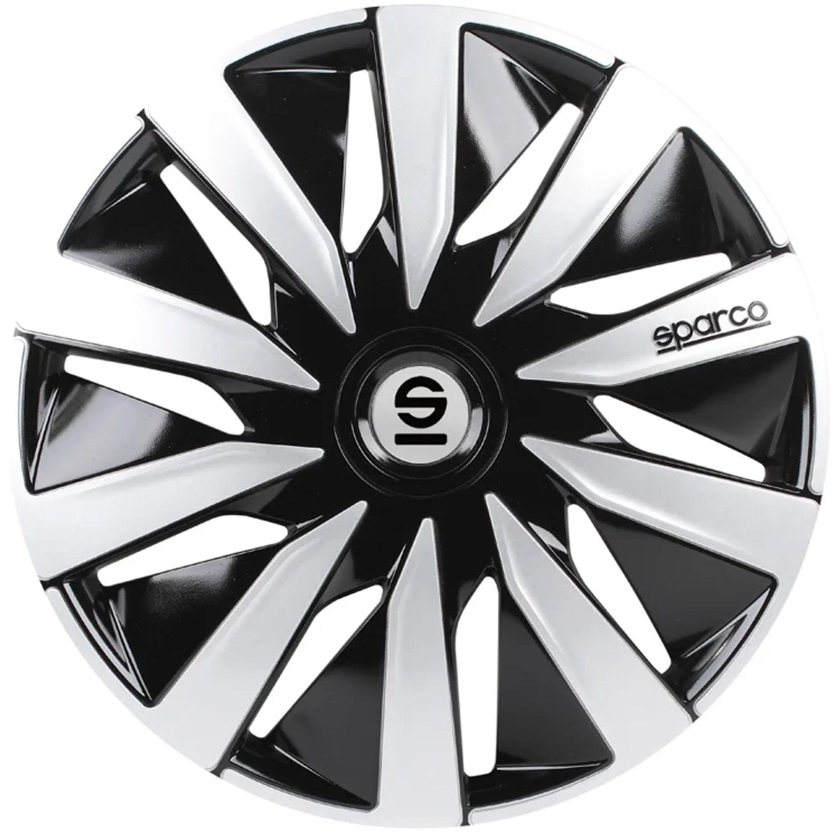 Tapacubos Lazio 14 pulgadas ABS negro plata juego de 4
