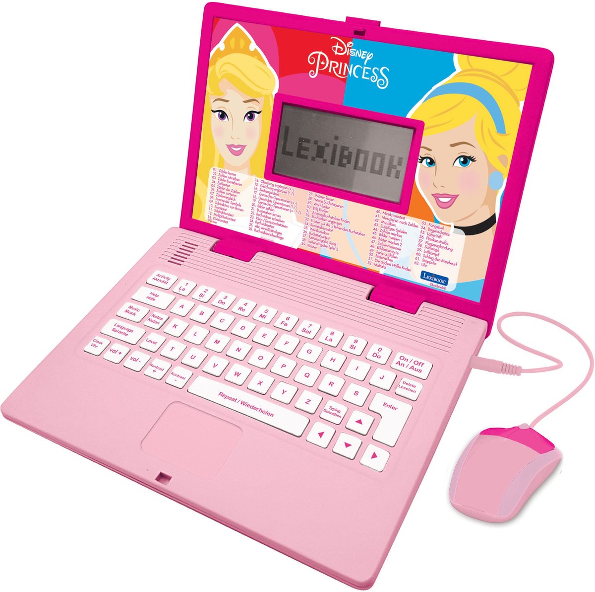 Portátil educativo bilingüe Lexibook Disney Princess - 124 actividades (alemán inglés)