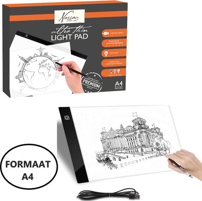 Nassau fine art a4 lightpad - caja de luz regulable - para dibujar y pintar con diamantes