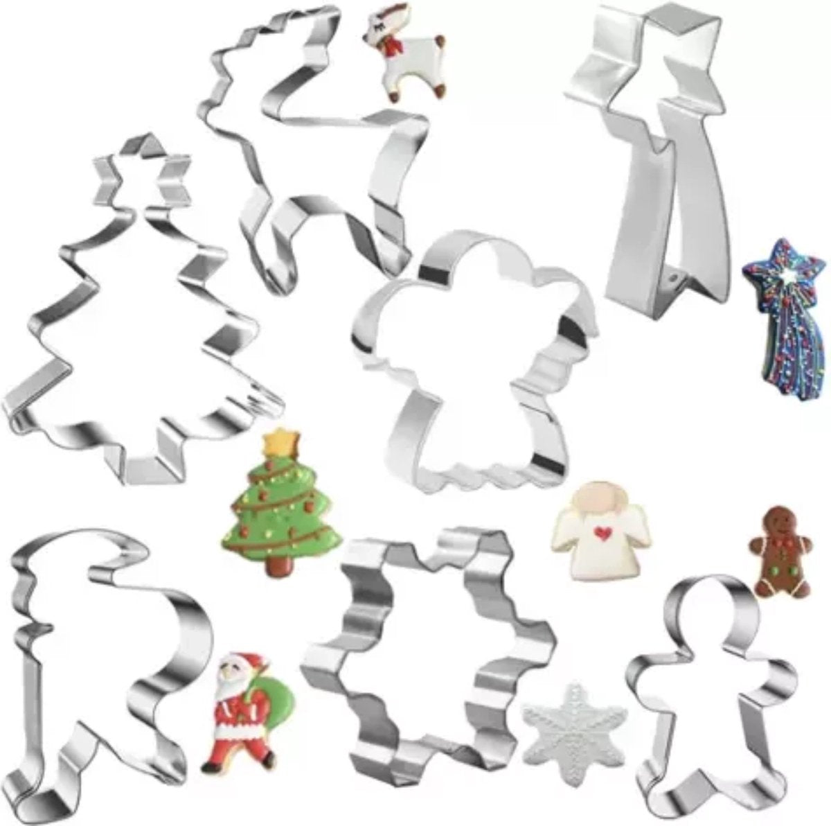 Set di 7 stampini natalizi Ruhhy: forme in metallo per dolci festivi