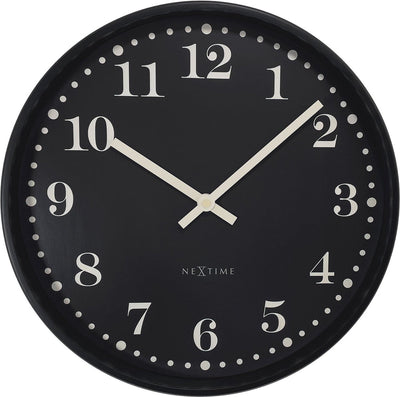 Nexttime dickens – wall clock – 30 cm – plastic – black – silent