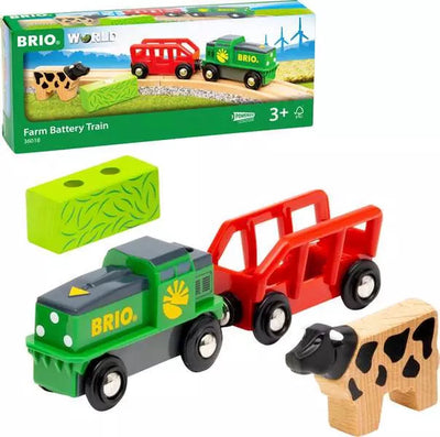 Treno della fattoria Brio World a batteria - trenino giocattolo per bambini dai 3 anni - 36018