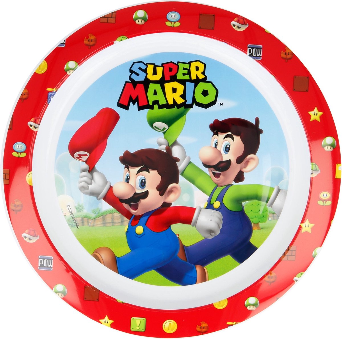 Stor bord super mario bros junior - rood wit - 22 cm