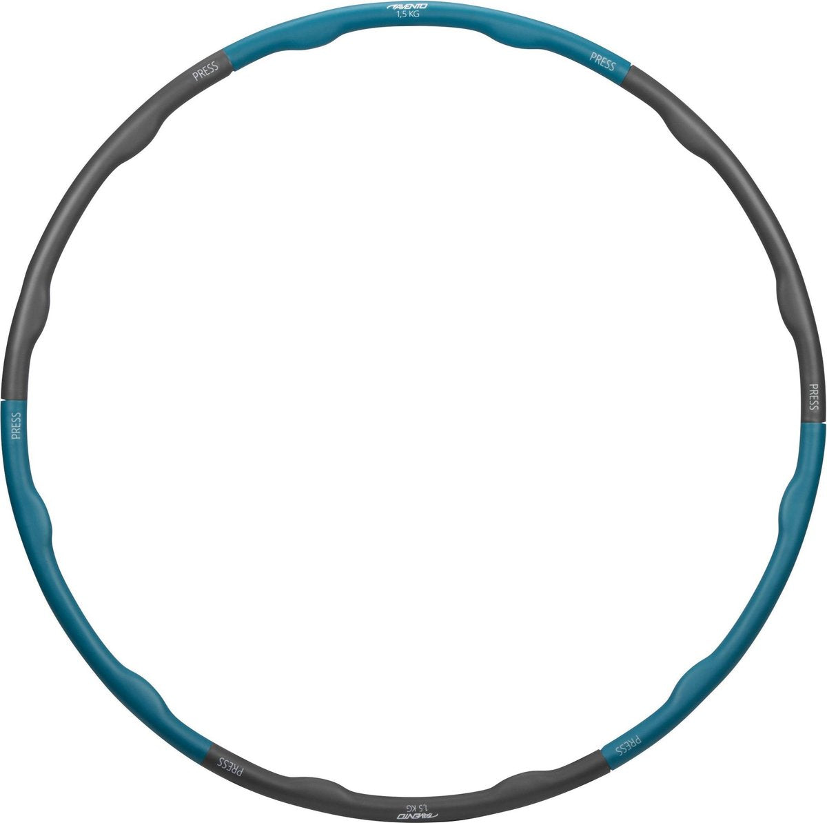 Avento fitness hoelahoop - 1.5 kg - blauw grijs - diameter 100 cm