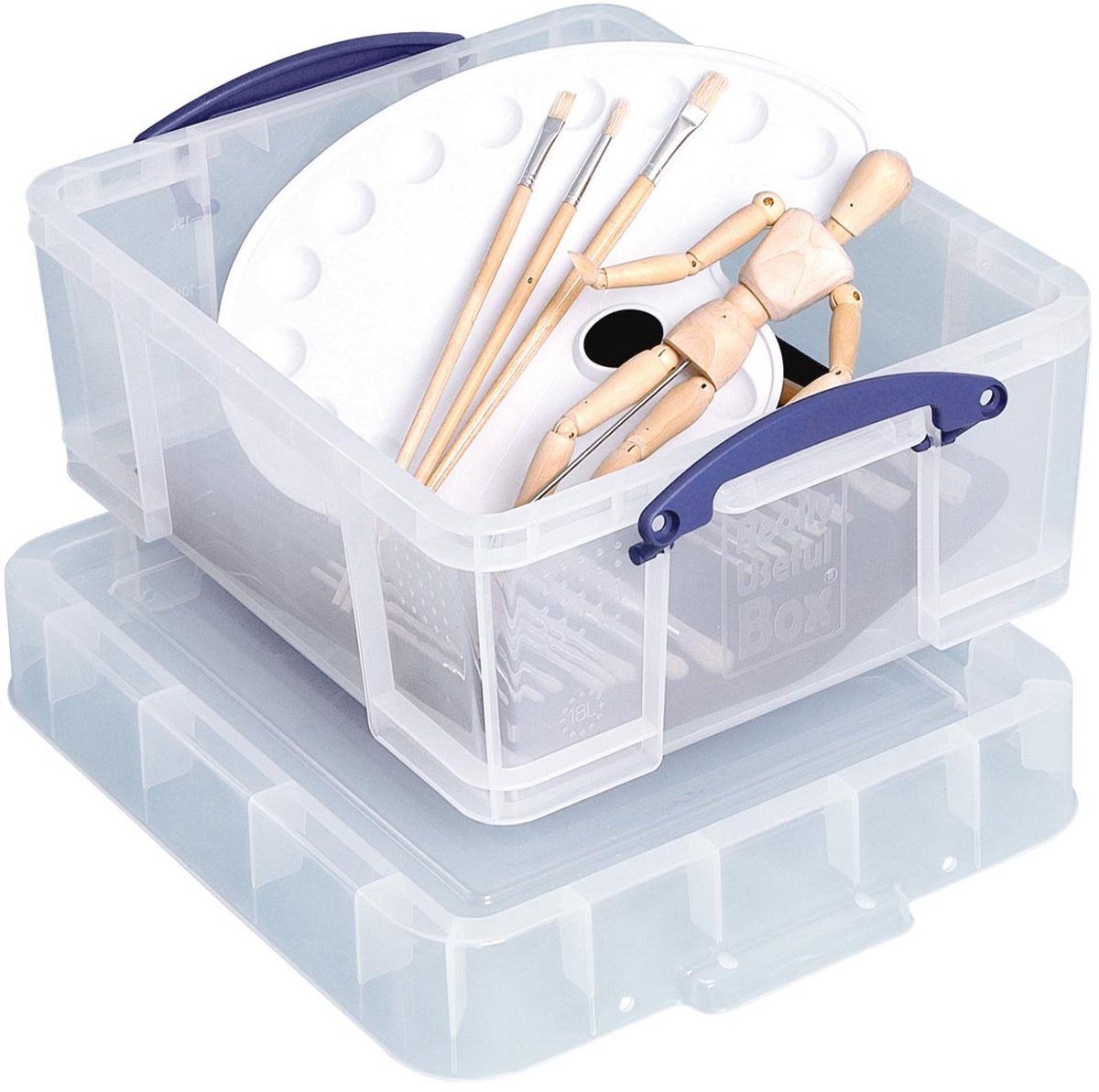 Caja de almacenamiento realmente útil 18 litros xl | transparente