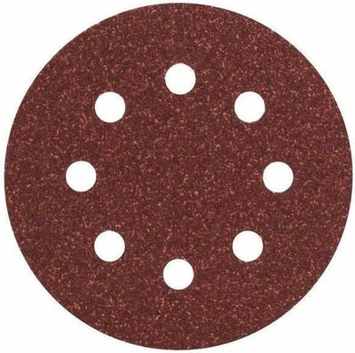 Juego de hojas de lija Bosch de 5 piezas para lijadoras excéntricas perforadas de 115 mm - grano 80