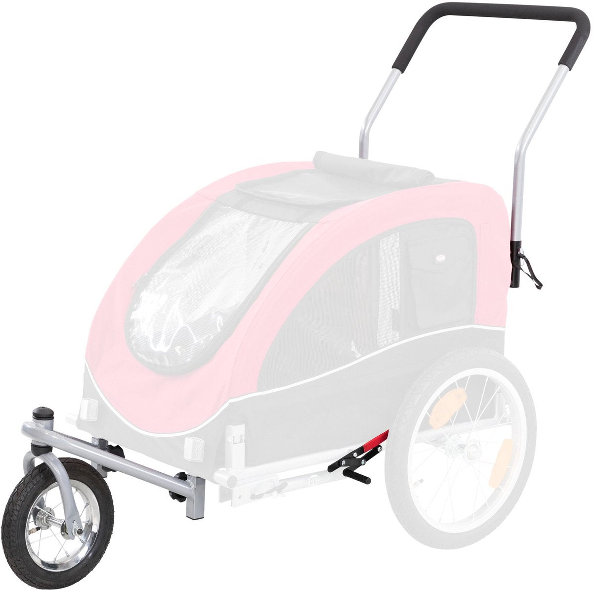 Trixie kit de jogging para remolque de bicicleta rojo negro - remolque de bicicleta para perros - l