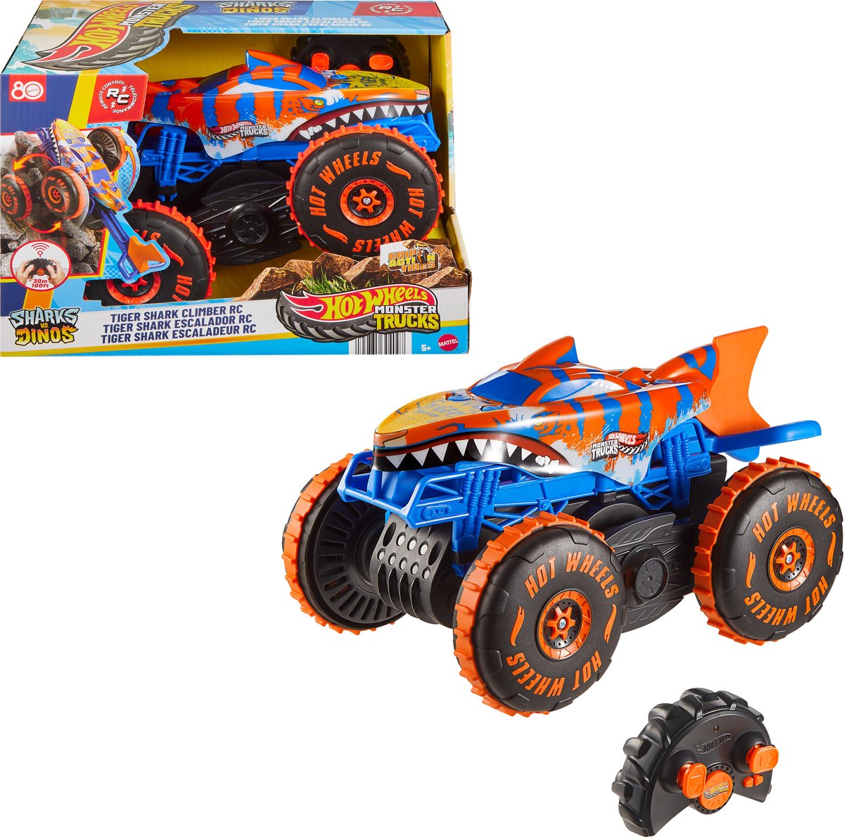 Hot Wheels Monster Truck Tiger Shark Climber - Veicolo telecomandato