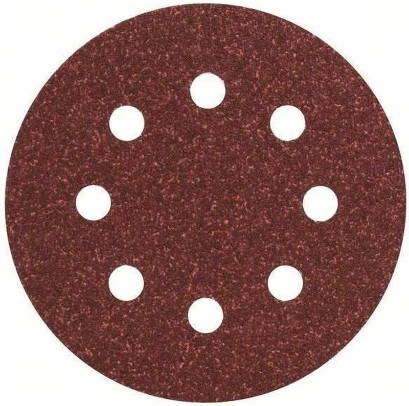 Juego de hojas de lija Bosch de 5 piezas para lijadoras excéntricas perforadas de 115 mm - grano 80