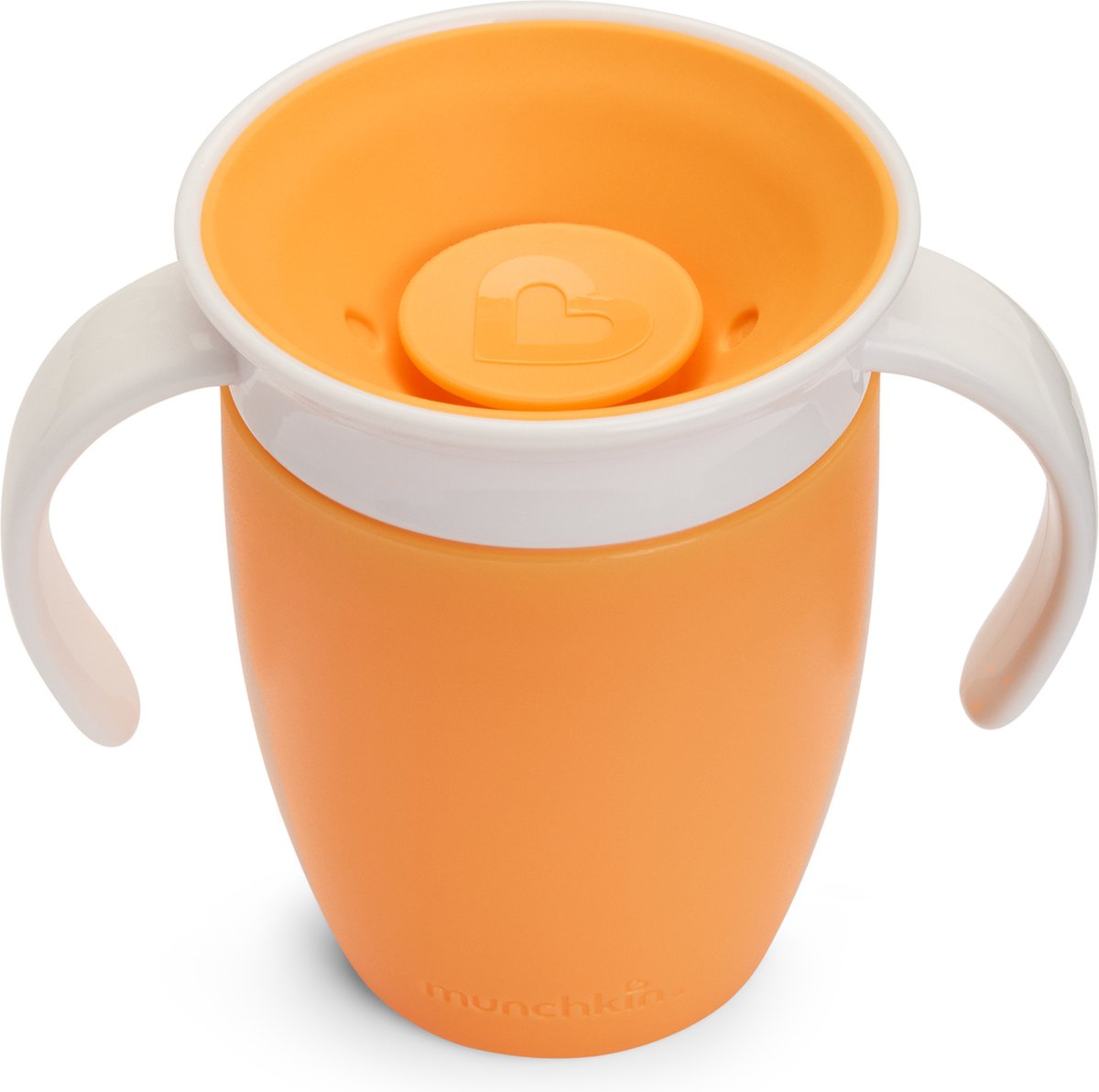 Bicchiere Munchkin Miracle Anti-Perdite a 360° - Bicchiere da Allenamento - Bicchiere da Pratica per Neonati e Bambini - 207ml - Arancione