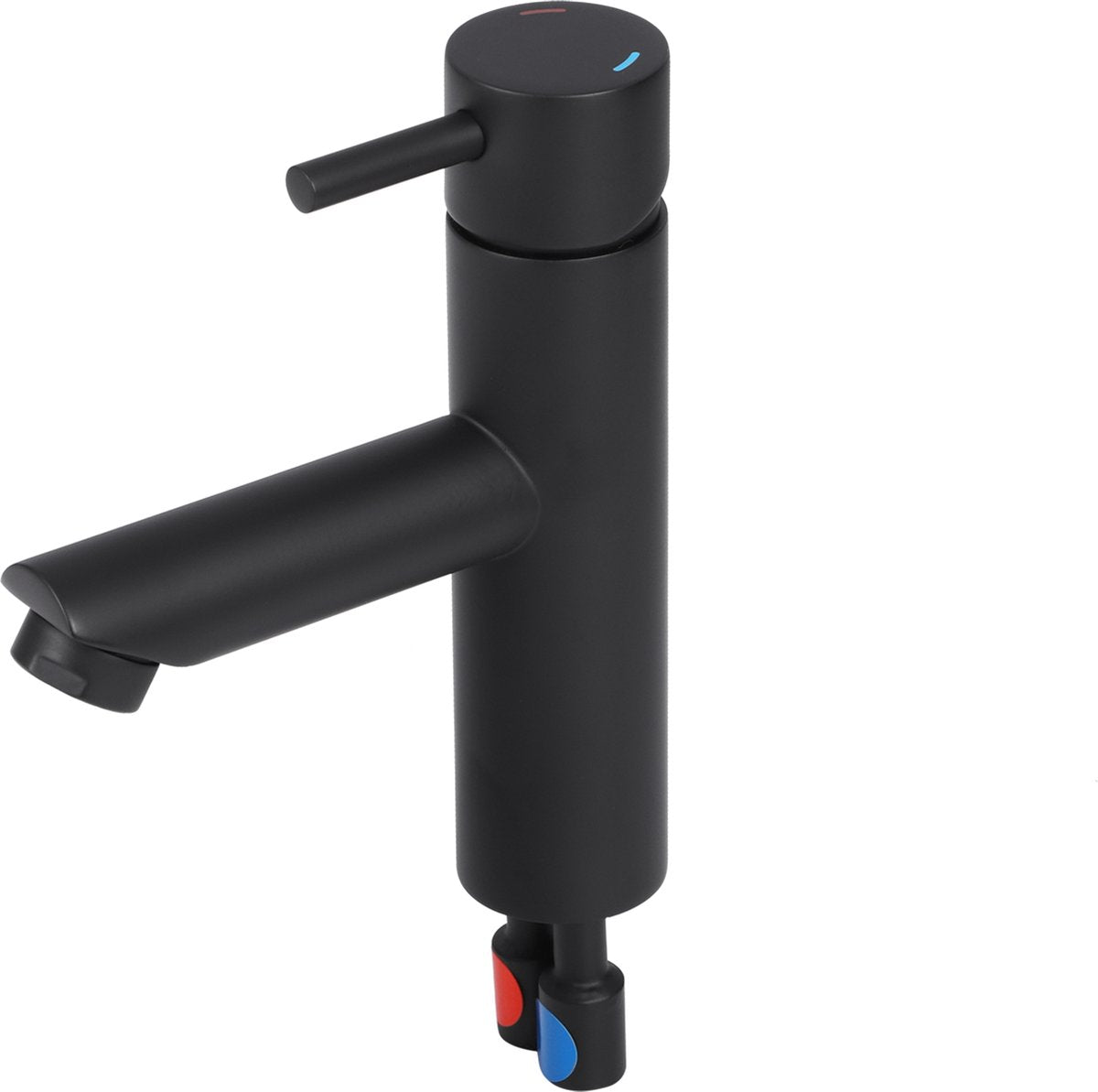 Differnz rubinetto lavabo dritto - miscelatore - freddo e caldo - rubinetto WC - nero opaco