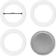 Bialetti - set filterplaatje aluminium (55mm) - voor de moka express en moka induction, 6 kops - inclusief 3 rubberen ringen (binnenmaat ring 55mm)