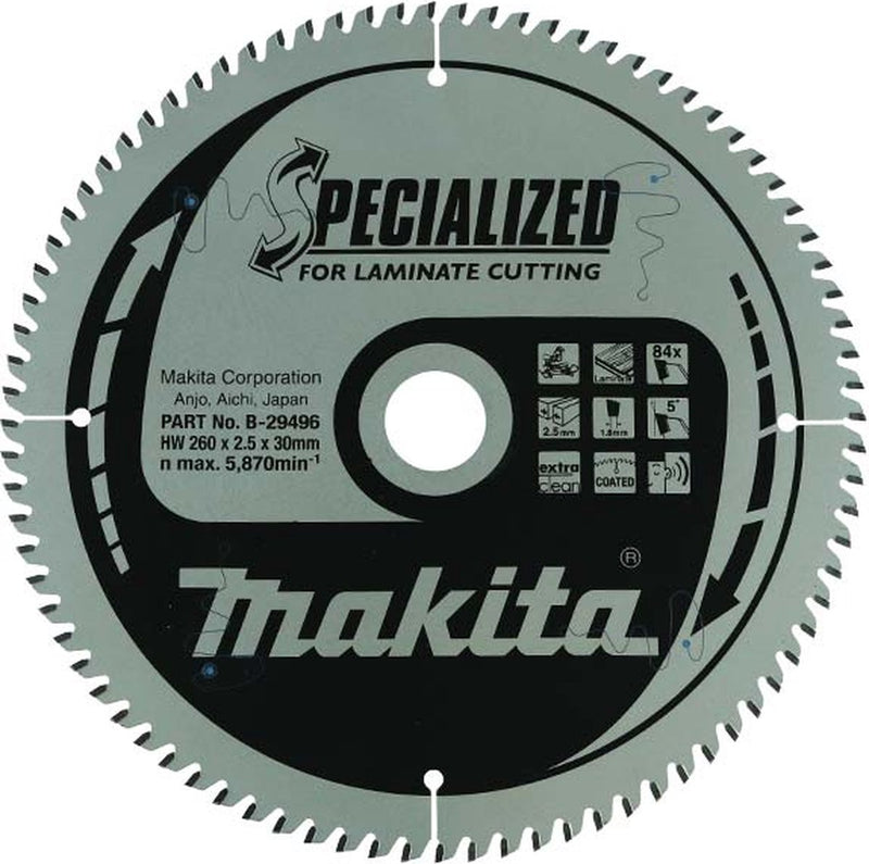 Lama per sega trasversale Makita per laminato | specializzato: laminato | Foro asse ø 260mm 30mm 84d - b-29496