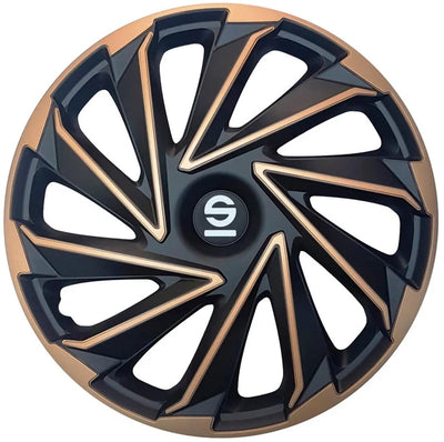 Coprimozzi Sparco varese 15 pollici oro nero - 4 pezzi