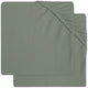 Jollein - lenzuolo con angoli per culla in jersey (verde cenere - 2 pezzi) - cotone - 60x120 cm