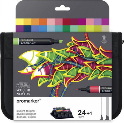 Winsor newton 0290030 promarker 24-set in wallet | professional 2-point layout markers alcohol markers