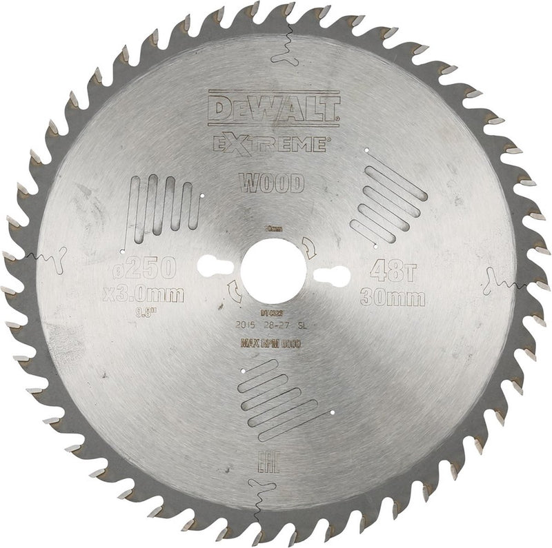 Dewalt dt4323 extreme cirkelzaagblad - 250 x 30 x 48t - hout mdf