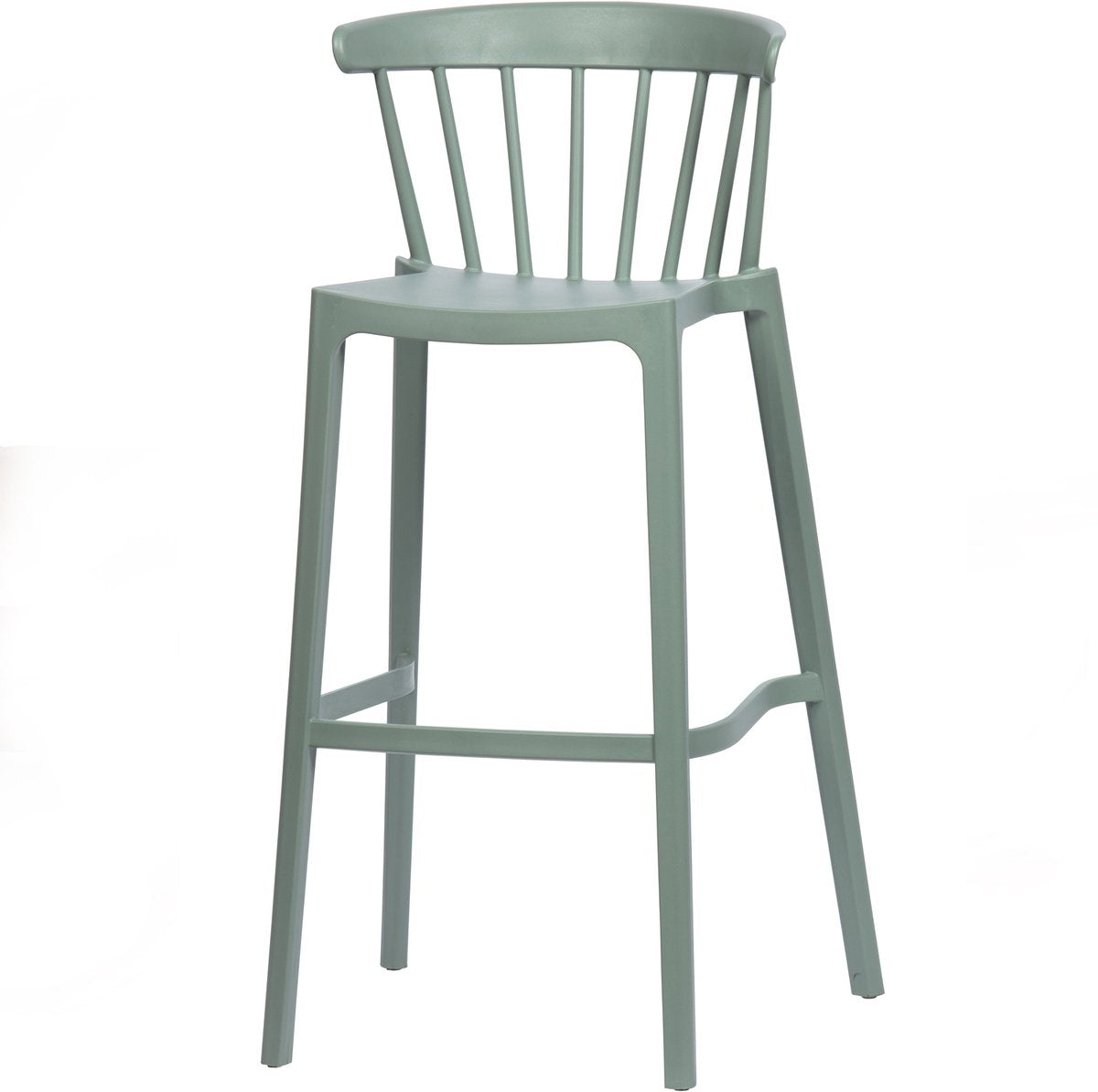 Sedia da bar Woood Bliss per interni ed esterni - plastica - verde giada - 103x54x51
