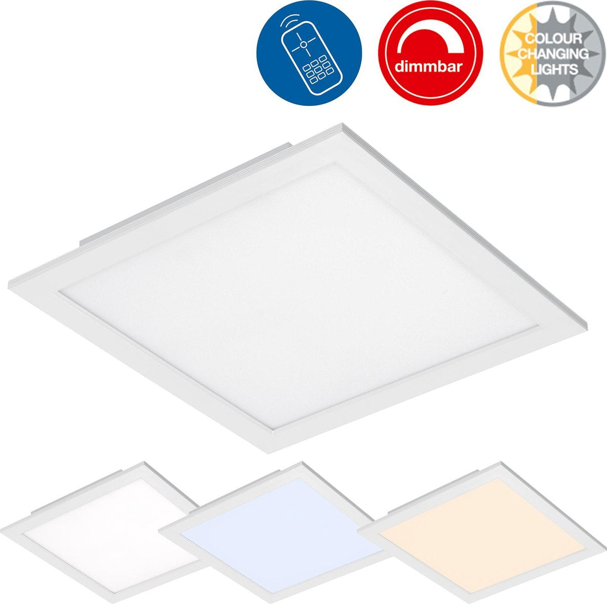 Briloner piatto - plafón - plafón regulable - control de color - mando a distancia - LED - 18w - 1800 lm - iluminación LED - blanco - 29 -5 cm - metal
