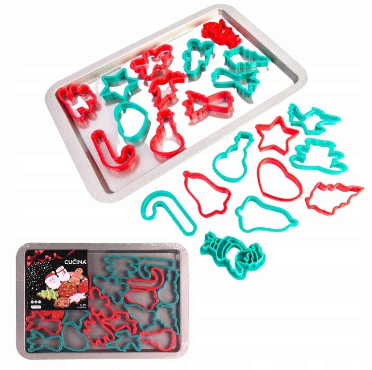 Proper shapes with Christmas baking sheet, 22st.