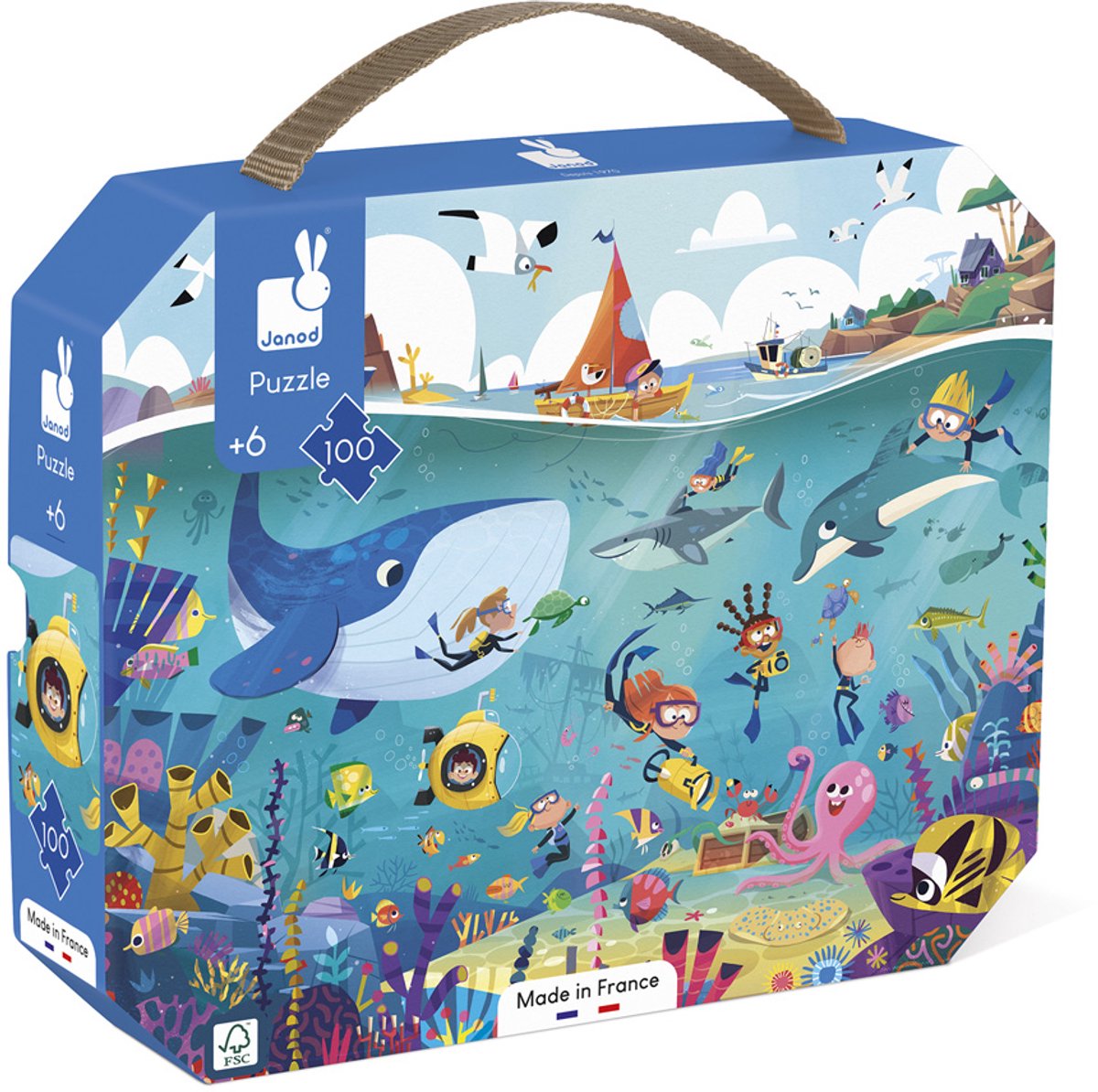 Janod - puzzle - fondale marino - 100 pezzi