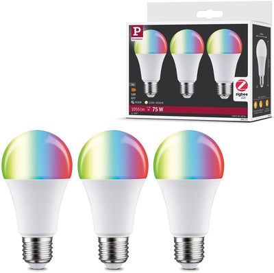 Paulmann Standard 230 V Smart Home ZigBee 3.0 Lampadina LED E27 3x1055LM 3x11W RGBW+ Dimmerabile Opaca