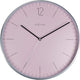 Nextime - wandklok- 34cm-glas metaal- romantisch roze-essential silver