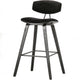 Sedia da bar Woood Senn - tessuto in velluto - nero - 91x42x48 cm
