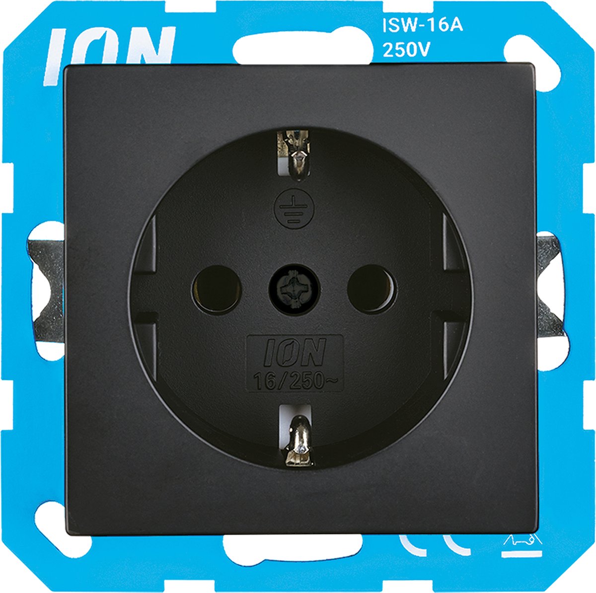 Presa con messa a terra Ion Industries - v1 j1 nero opaco (10.100.020) - presa a muro