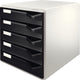 Cajonera Leitz con 5 cajones - blanco negro
