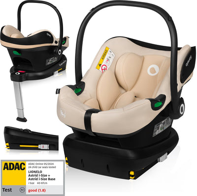Set Lionelo Astrid i-size – seggiolino auto 40–87 cm + base isofix – testato adac – r129 i-size – memory foam – poggiatesta regolabile – protezione laterale – sedile dritto – leggero – compatibile universalmente
