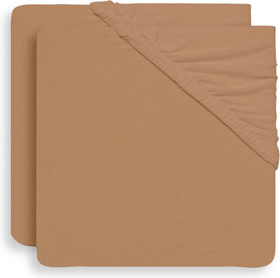 Jollein - lenzuolo con angoli per neonato jersey (biscotto) - cotone - 2 pezzi - lenzuolo con angoli per lettino - 40 50x80 90 cm
