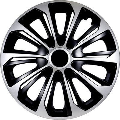 Nrm - hubcaps 14 strong - black silver - set of 4 pieces