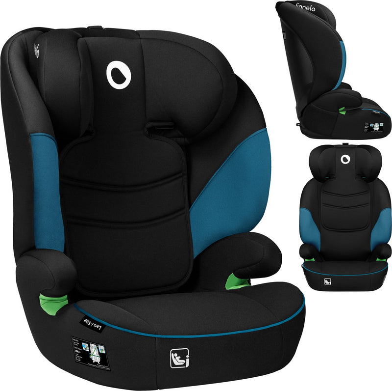 Lionelo Lars - seggiolino auto i-size 100-150 cm - fronte strada (fwf) - fissaggio con cintura di sicurezza per auto - poggiatesta con memory foam - 10 posizioni in altezza - ampio sedile con schiuma EPE - schienale sfoderabile - rivestimento lavabile