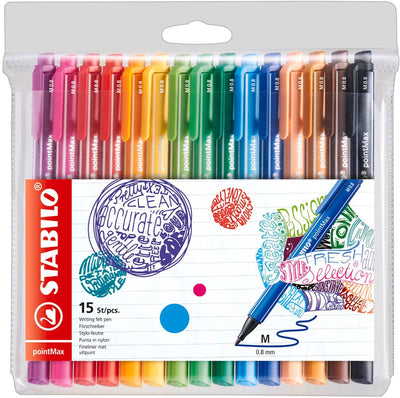 Rotuladores finos Stabilo pointmax - 15 uds.