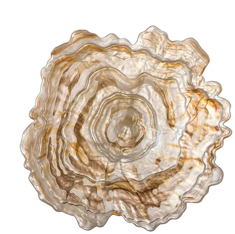 Bloomingville schaal glas beige asimi 38cm