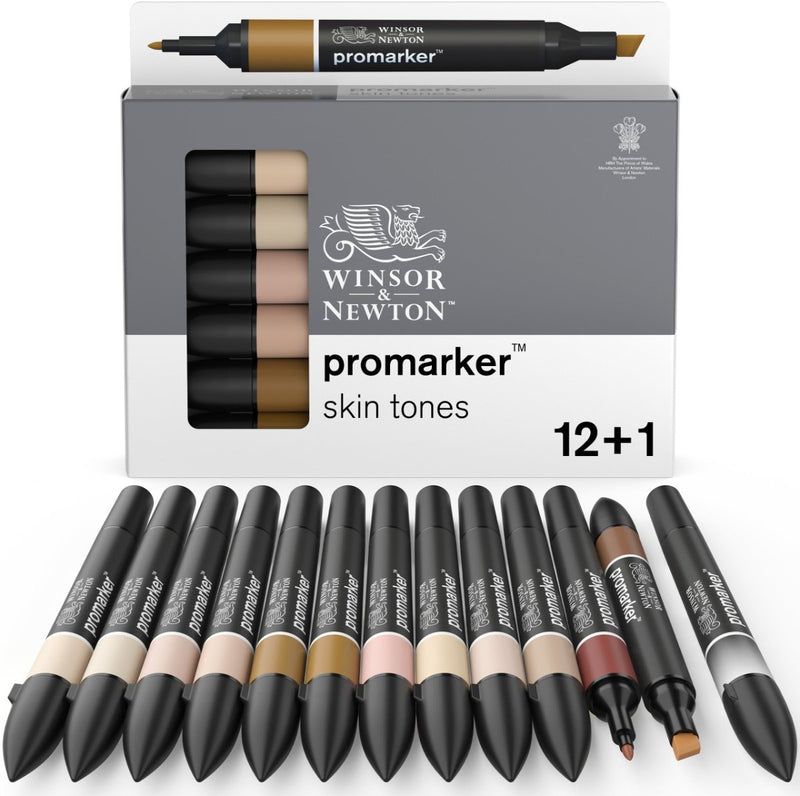 Winsor Newton 0290172 Pro Marker 12 tonalità della pelle | Pennarelli professionali per layout, pennarelli ad alcool