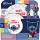 Stor disney's stitch kinderservies - 5-delig - herbruikbaar - inclusief bord, kom, bestek en beker - vaatwasser- en microgolfbestendig bpa-vrij - wit blauw