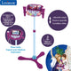 Lexibook frozen soporte ajustable con 2 micrófonos con efectos de voz, iluminación, altavoz, Bluetooth