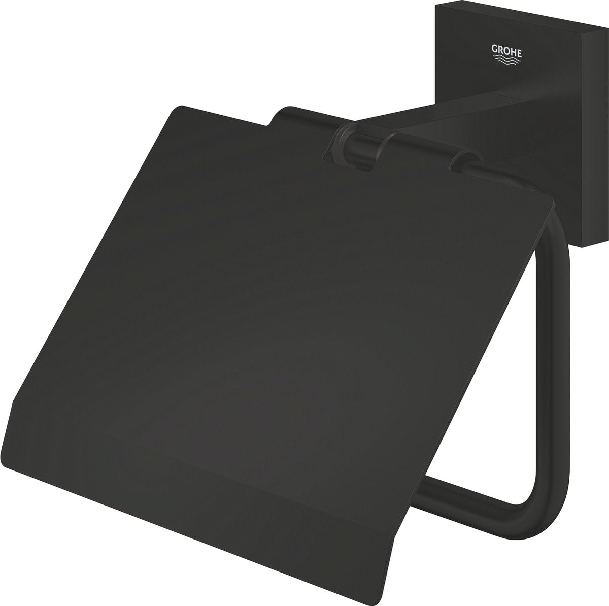 Grohe Quickfix Start Cube portarrollos - con tapa - negro mate